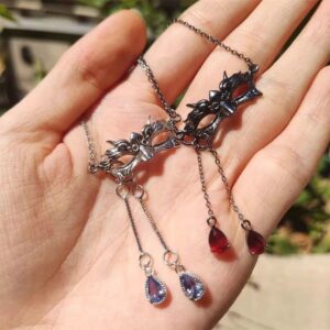 Wholesale Creative Personality Party Party Mask Collarbone Chain Water Drops Diamond Holiday Gift Pendant cosplay Necklace