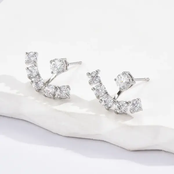 1 Pair Simple Style Shiny Anchor Plating Inlay 201 Stainless Steel Zircon 18K Gold Plated Ear Studs