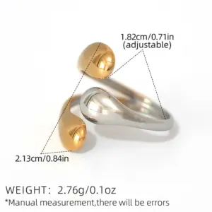 Gold and silver color / Adjustable / Three-Line Ring