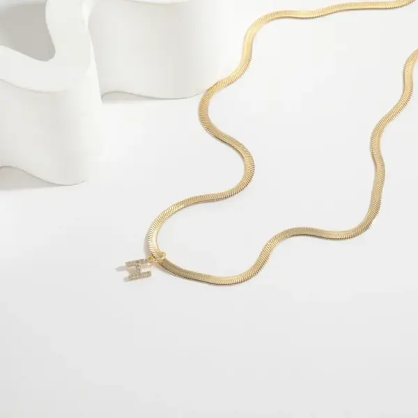 Wholesale Letter 304 Stainless Steel Copper Retro Classic Style 304 Stainless Steel Pendant Necklace