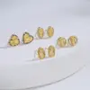 Wholesale Fashion Plated Real Gold Micro Inlaid Zircon Virgin Geometric Copper Ear Stud Earrings
