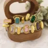 Wholesale PVD Coated 18K Gold Real Gold Plated Geometric Rectangle 304 Stainless Steel Elegant French Style IG Style Waterproof Non Tarnish Open Rings