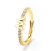 Wholesale Unisex Fashion Letter Copper Zircon Rings Plating Inlaid Zircon