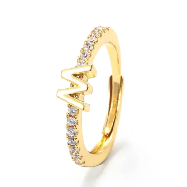 Wholesale Unisex Fashion Letter Copper Zircon Rings Plating Inlaid Zircon