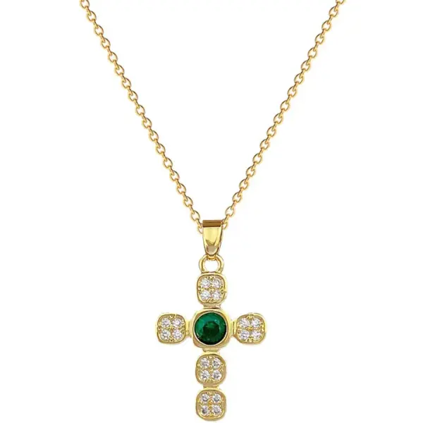 Wholesale Electroplating Golden Plated Cross Titanium Steel Copper Exaggerated Titanium Steel Pendant Necklace