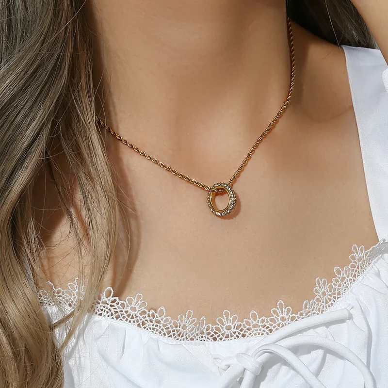 Wholesale PVD Coated Real Gold Plated 18K Gold Round 304 Stainless Steel Basic Waterproof Non Tarnish 304 Stainless Steel Necklace