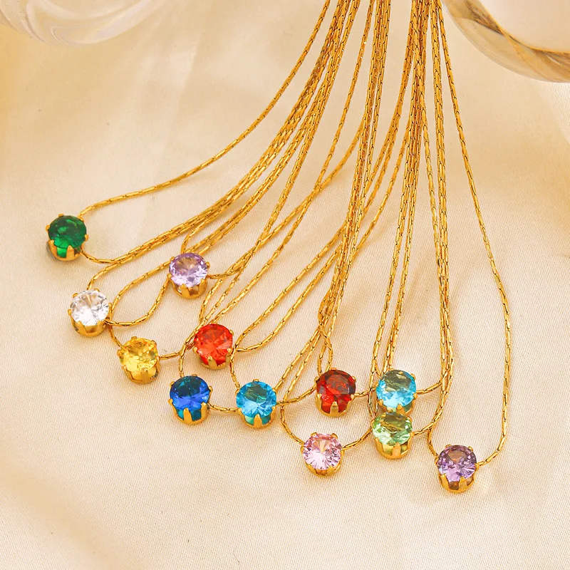 Wholesale Jewelry Elegant Geometric 304 Stainless Steel Plating Pendant Necklace