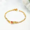 Wholesale Xuping New Drop Oil Series Geometric Square Lightweight Imitation Gold Color Children's Bracelets