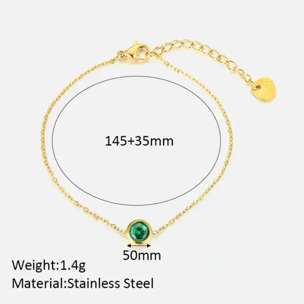 Vacuum Plating Real Gold Plated Round 304 Stainless Steel Elegant Simple Style Waterproof Non Tarnish 304 Stainless Steel Bracelets
