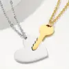 Wholesale 304 Stainless Steel Stainless Steel Heart Shape Key PVD Coated 18K Real Gold Plated Simple Style Plating Gold Silver