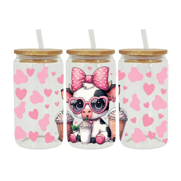 Wholesale Pink Pattern Series 16oz Cup UV DTF Wraps