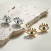 Wholesale 1 Pair Casual Streetwear Devil's Eye Plating Inlay Copper Zircon 18k Gold Plated White Gold Plated Ear Studs