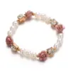 Wholesale Simple Style Flower Zircon Arylic Beaded Bracelets Wholesale