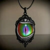 Wholesale High Gothic Punk Victorian Style Pendant Necklace Black Photo Frame Fantasy Devil's Eye Black Necklace