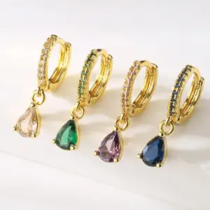 Wholesale 1 Pair Simple Style Geometric Copper Irregular Plating Inlay Zircon Earrings