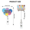 Wholesale Medical Acrylic Glitter Footprint Baby C Bottle Telescopic Easy Pull Buckle Rotating Easy Pull Nurse Badge Clip