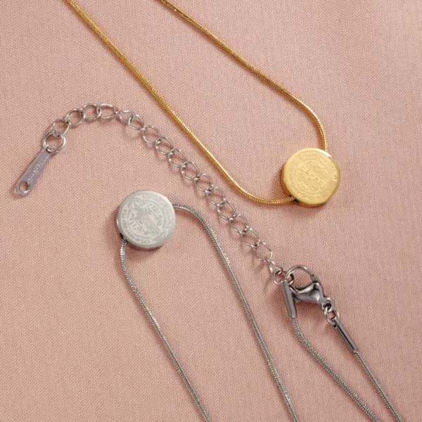 PVD Coated 18K Gold Rose Gold Real Gold Plated Human Stainless Steel Simple Style Waterproof Non Tarnish 304 Stainless Steel Pendant Necklace