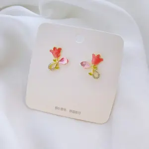 Pink Tulip Earrings