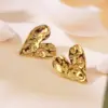 201 Stainless Steel 304 Stainless Steel Heart Shape Solid Color Electroplating Stone-Free Imitation Gold Simple Style Classic Style Gold Ear Studs