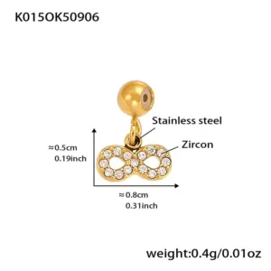K015-Golden Inverted 8 Zircon Pendant