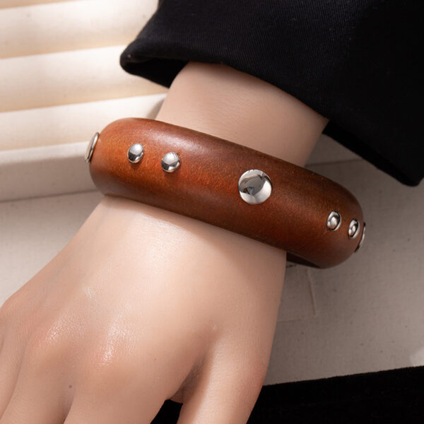 Wholesale Retro and cool wooden wide bracelet