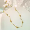 304 Stainless Steel Number PVD Coated 18K Real Gold Plated Sweet Simple Style Waterproof Non Tarnish Gold Bracelets Necklace