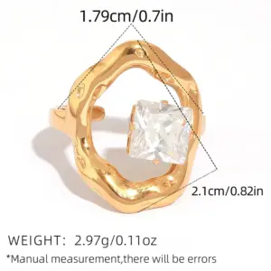 Gold / Average Size / 1 PCs Zircon Ring