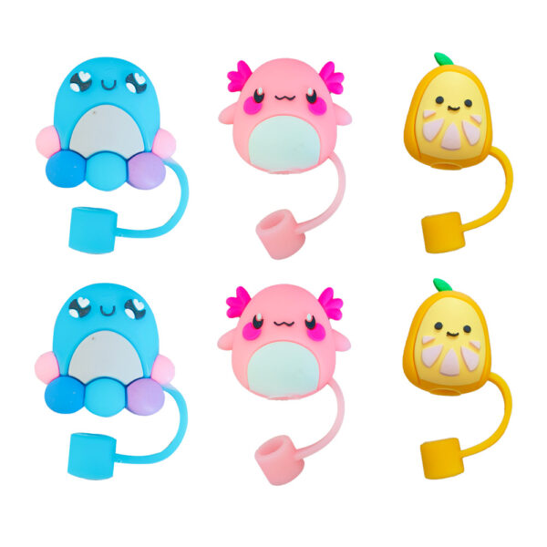 Wholesale New plush toy cartoon straw cap straw cover dust plug straw personality suitable for 10mm straw
