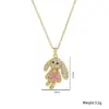 Wholesale PVD Coated Real Gold Plated 18K Gold Rabbit Stainless Steel Cute Waterproof Non Tarnish Titanium Steel Pendant Necklace