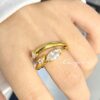 Wholesale Minimalist plain ring horse eye zircon ring women's simple all-match food finger ring thickened 18K plated adjustable ring