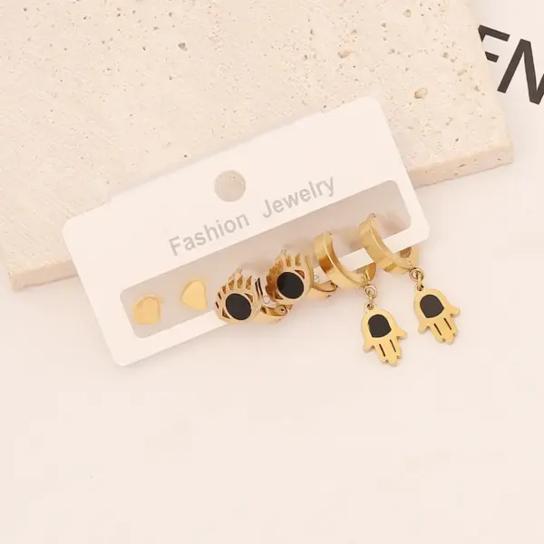 Wholesale PVD Coated 18K Gold Real Gold Plated Gloves Heart Shape Butterfly Stainless Steel Simple Style Waterproof Non Tarnish Drop Earrings