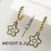 Wholesale 304 Stainless Steel Pentagram Heart Shape Electroplating Golden Plated Elegant Simple Style Classic Style Waterproof Non Tarnish Earrings