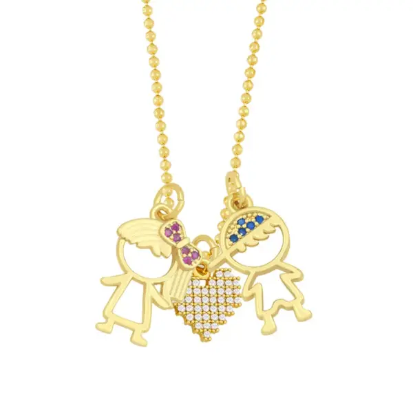 Wholesale Cross-border Hot-selling Couple Pendant Copper Necklaces
