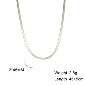 2mm snake bone chain-steel color / 45+5cm