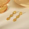 Wholesale 1 Pair Vintage Style Exaggerated Round Plating 304 Stainless Steel 18K Gold Plated Drop Earrings