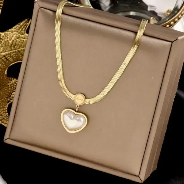 Wholesale Jewelry Fashion Heart Shape 304 Stainless Steel Plastic 18K Gold Plated Plating Stainless Steel Jewelry Sets