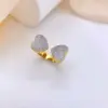 Wholesale Jewelry Classic Style Shiny Heart Shape Copper Zircon 18K Gold Plated Plating Open Rings
