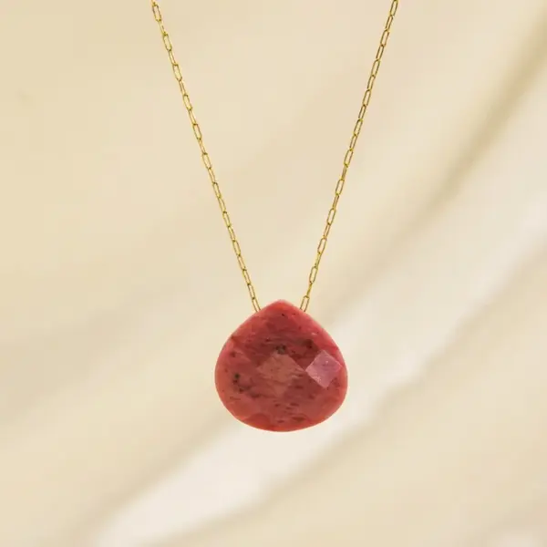 Wholesale PVD Coated 14K Gold Real Gold Plated Water Droplets 304 Stainless Steel Elegant Simple Style Waterproof Non Tarnish 304 Stainless Steel Pendant Necklace