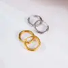 Wholesale 201 Stainless Steel Solid Color PVD Coated 18K Real Gold Plated 18K Gold Classic Style Waterproof Non Tarnish Hoop Earrings