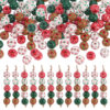Wholesale Christmas Collection Candy Spiral Print Wooden Beads