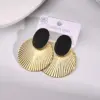 Wholesale Ion Plating (IP) Real Gold Plated 18K Gold Round Oval 304 Stainless Steel IG Style Casual Waterproof Non Tarnish Earrings