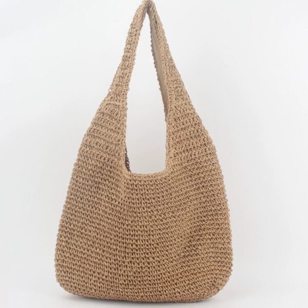 Wholesale Straw Woven Bag Women's 2025 New Summer Seaside Vacation Beach Bag Shoulder Bag Mori Style Handmade Woven Bag Large Capacity