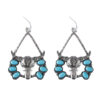 Wholesale European and American New Western Style Niutou Tribal Turquoise Earrings Exaggerated Retro Ethnic Style Elegant Earrings for Women