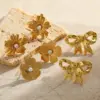 Wholesale 1 Pair Casual Basic Simple Style Flower Bow Knot Inlay 304 Stainless Steel Imitation Pearl 18K Gold Plated Ear Studs