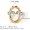 oly-a6fd010d61641e7d96a4ec8a3b0a1f65 Wholesale PVD Coated Real Gold Plated 18K Gold Geometric 304 Stainless Steel Casual Simple Style Waterproof Non Tarnish Adjustable Ring