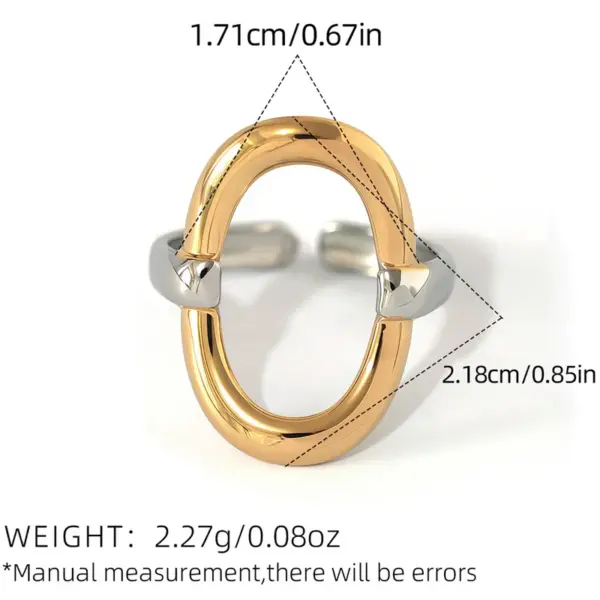 oly-a6fd010d61641e7d96a4ec8a3b0a1f65 Wholesale PVD Coated Real Gold Plated 18K Gold Geometric 304 Stainless Steel Casual Simple Style Waterproof Non Tarnish Adjustable Ring