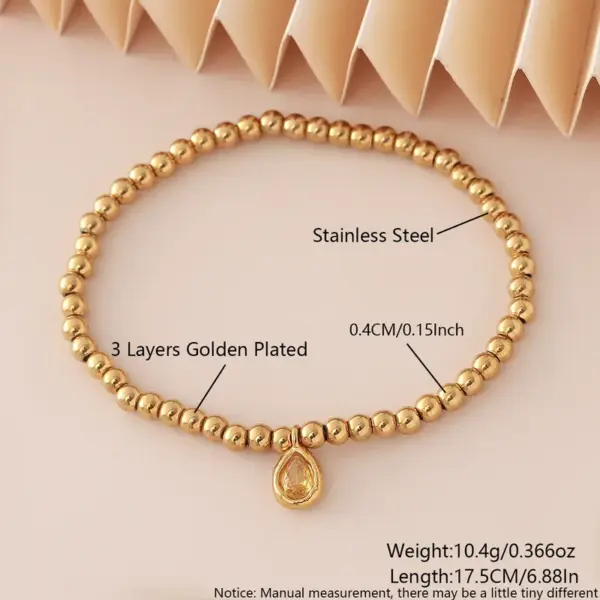 Simple Style Water oplets 304 Stainless Steel Birthstone Bracelets In Bulk