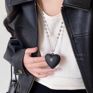 K-cross | black love long necklace