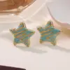 Wholesale 304 Stainless Steel Plastic Star Electroplating Imitation Gold Sweet Simple Style Classic Style Ear Studs