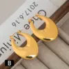 Wholesale 201 Stainless Steel U Shape Geometric Electroplating Golden Plated Modern Style Classic Style Earrings